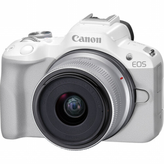 Canon EOS R50, White + RF-S 18-45mm F4.5-6.3 IS STM Kit