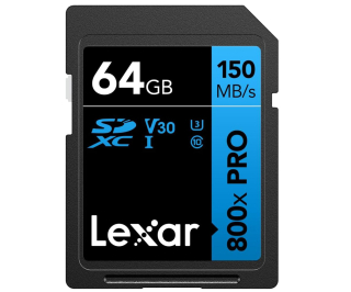 LEXAR 64GB Professional 800X SDXC UHS-I