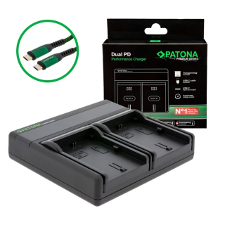 Patona Caricabatteria Premium Charger per LP-E6 incluso cavo Usb-C