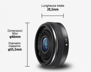 PANASONIC Ob. 14mm f/2,5 II Asp. Black Gar. Fowa 4 anni