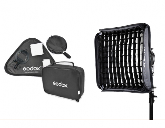 Godox Godox S2 - Staffa Speedlite con Soft Box 60x60 con griglia