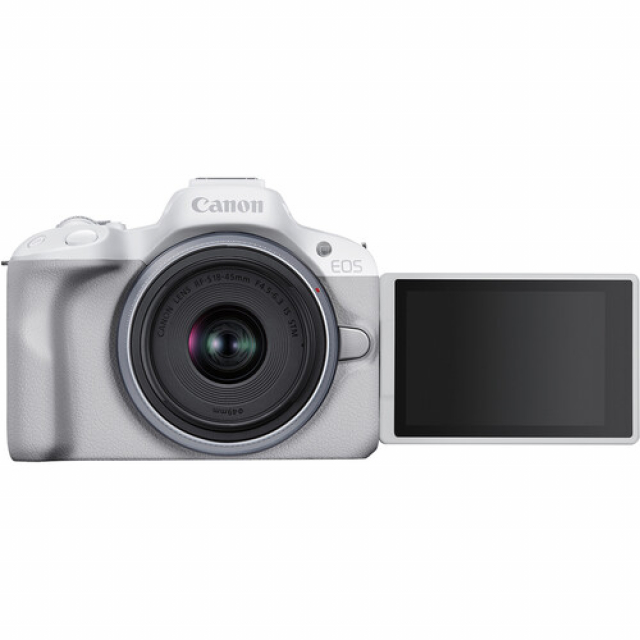 Canon Canon EOS R50, White + RF-S 18-45mm F4.5-6.3 IS STM Kit