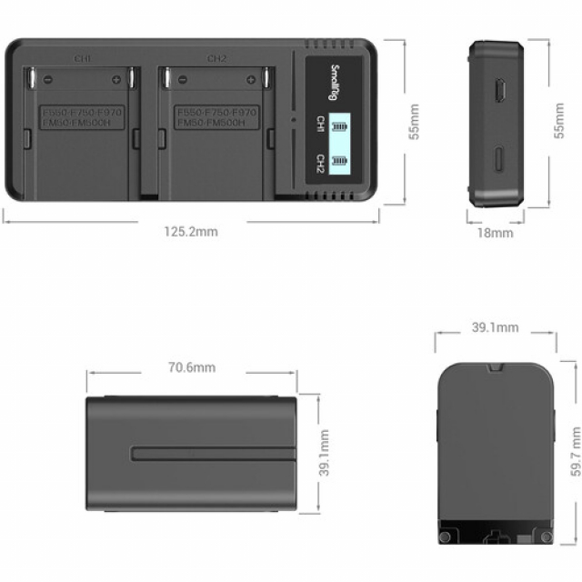 Smallrig SmallRig NP-F970 Battery and Charger Kit 3823