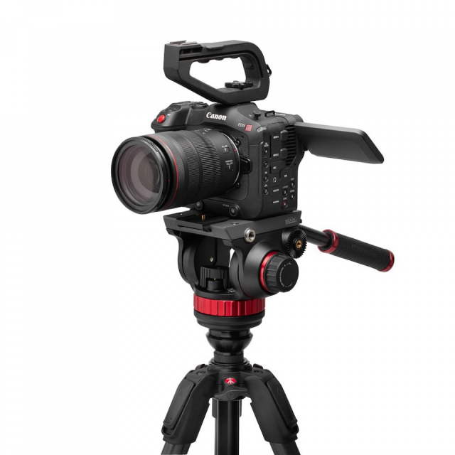 Manfrotto Kit Testa Fluida 502 + 055 video in Carbon. Col. Livellante 4 SEZ.