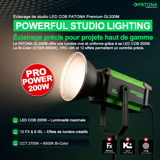 Patona Patona PREMIUM GL200M BI-COLOR COB LED STUDIO LIGHT 200W