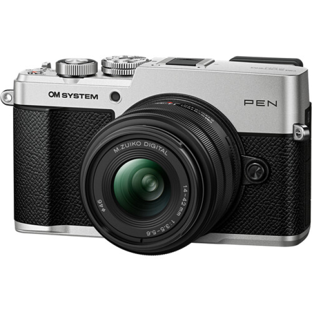 Om system olympus OM SYSTEM PEN Mirrorless Camera with 14-42mm III Lens (Silver)