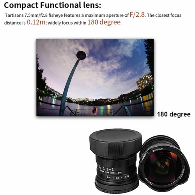 7artisan 7artisans 7.5 mm f/2.8 per Micro 4/3