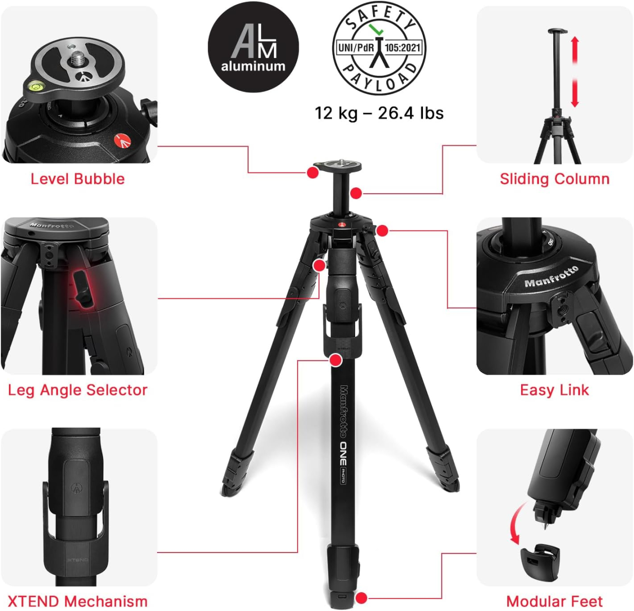 Manfrotto Manfrotto ONE Photo Al Tripod  - Aluminium