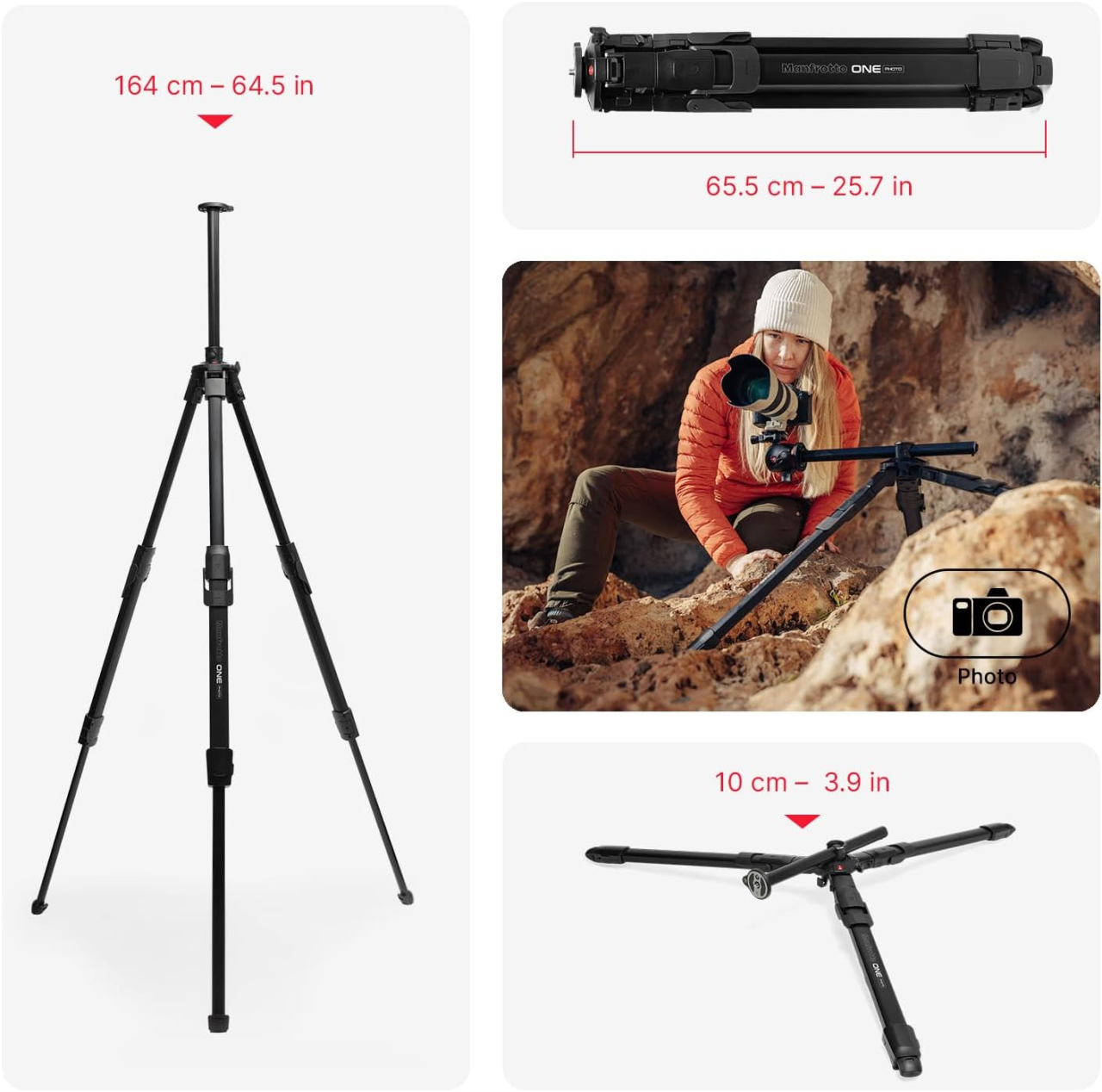 Manfrotto Manfrotto ONE Photo Al Tripod  - Aluminium