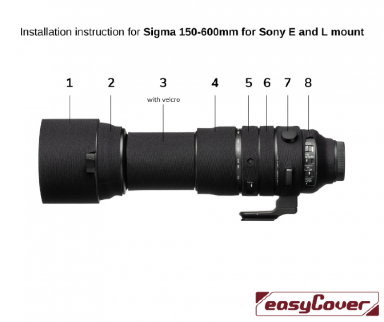 Easycover Easycover - Lens Oak Sigma 150-600 F5-6.3 DG DN OS Sports (Sony E /  L-Mount) Black