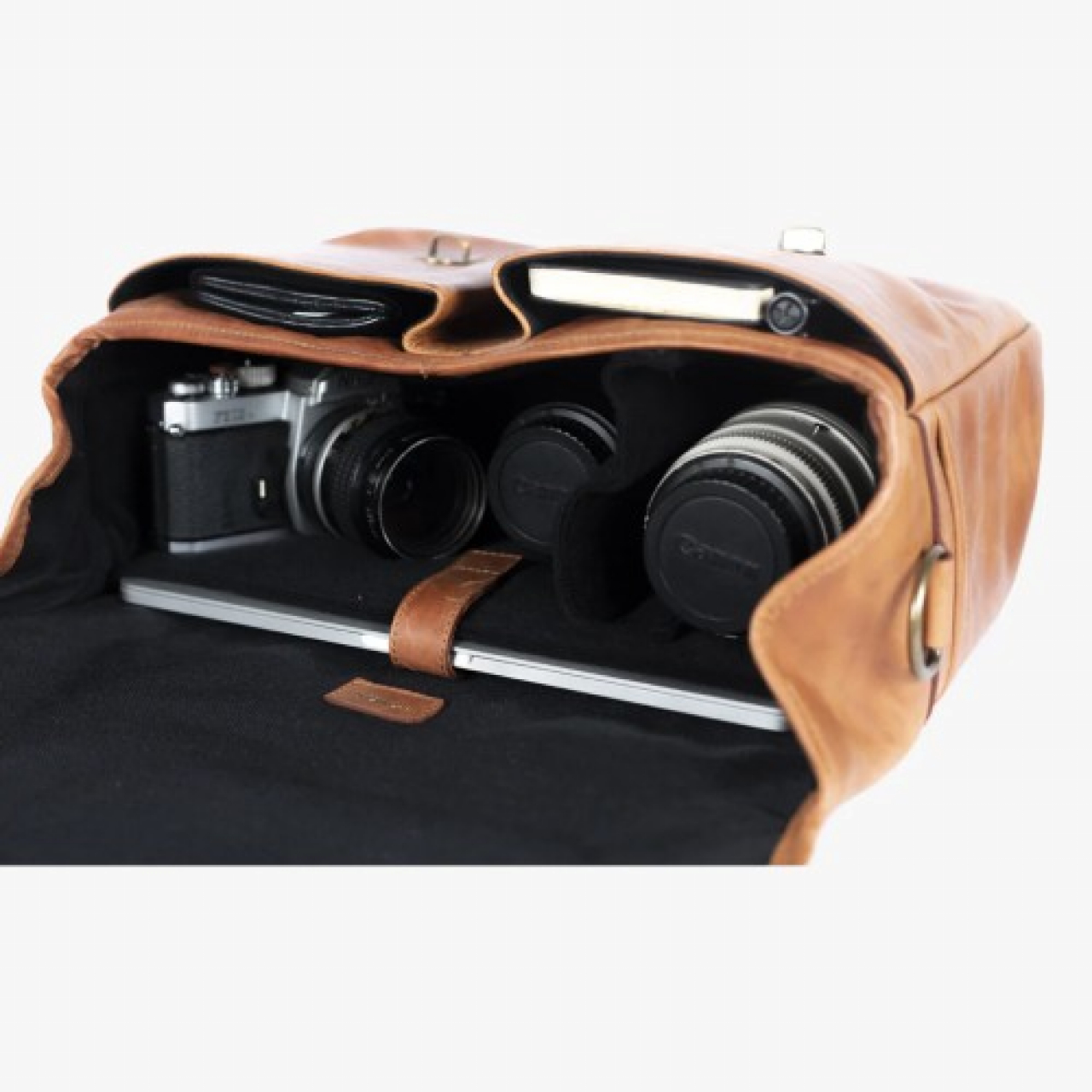 Bronkey Bronkey Roma Leather Camera Bag - Tanned, borsa messenger grande