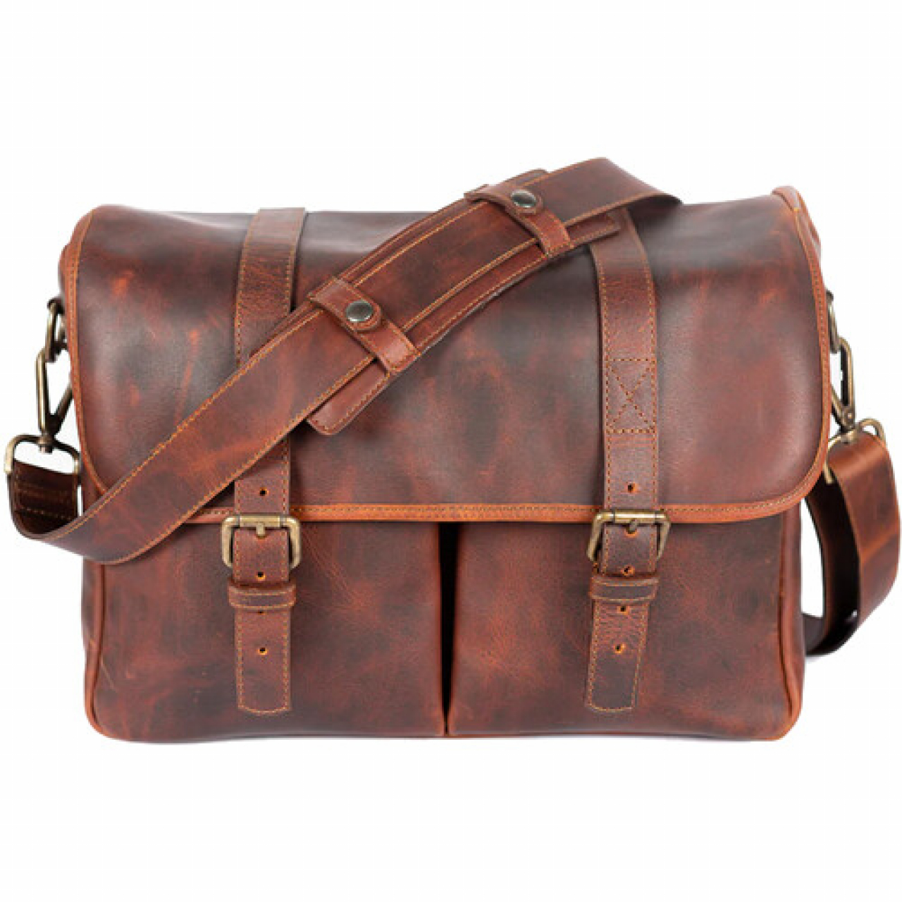 Bronkey Bronkey Roma Leather Camera Bag - Cognac, borsa messenger grande