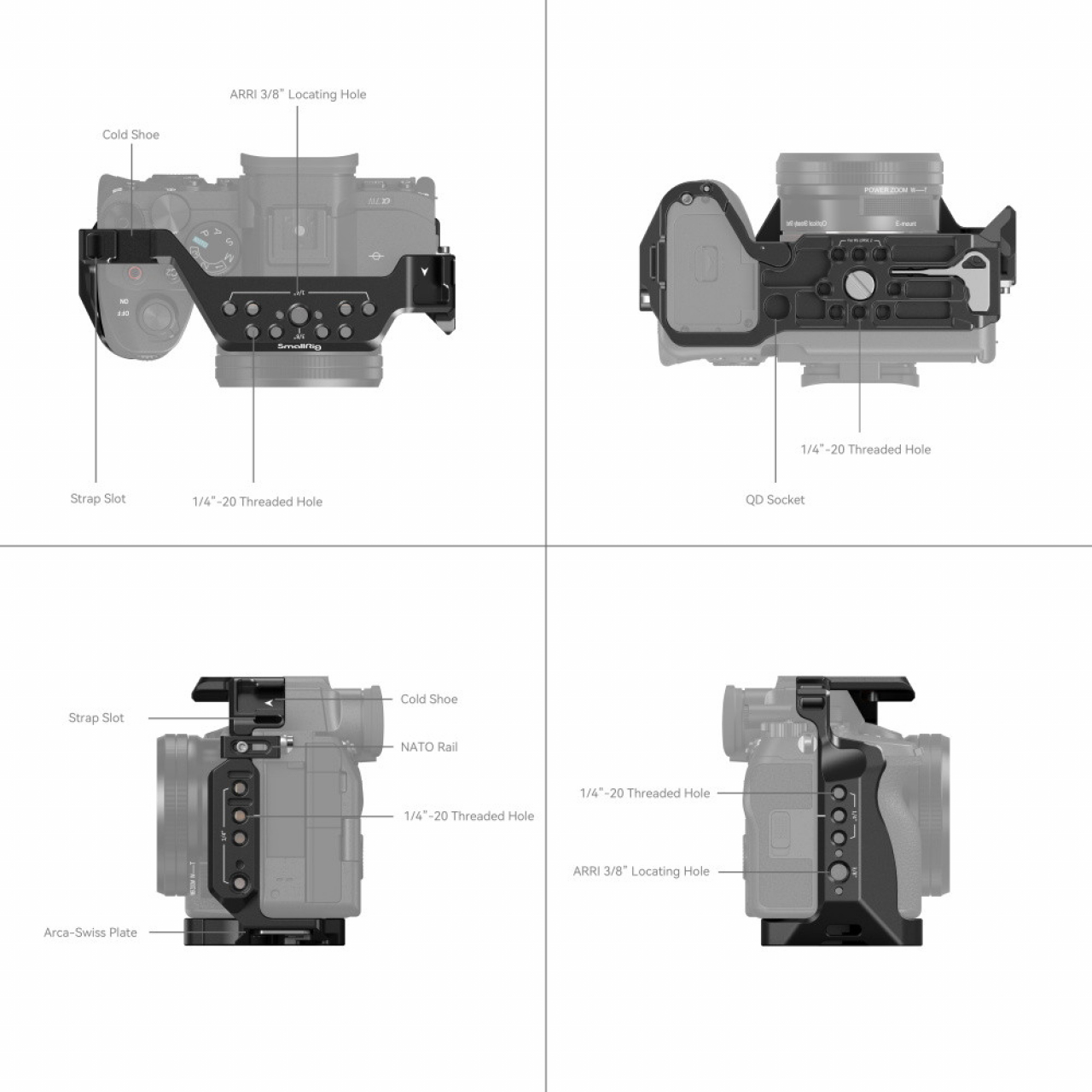 Smallrig SmallRig Full Cage for Sony Alpha 7R
V / Alpha 7 IV / Alpha 7S III / Alpha 1 /
Alpha 7R IV 3667B