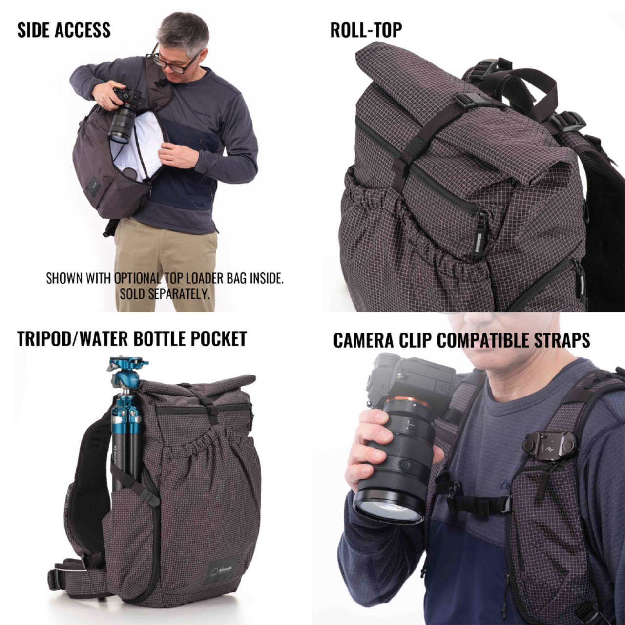 Shimoda Shimoda Side Lite 22 Starter Kit (w/ Medium Top Loader) - Black/White (520-371)