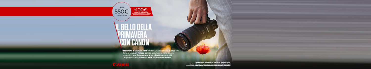 Canon Spring Cashback 2025 - fino al 01/06/25